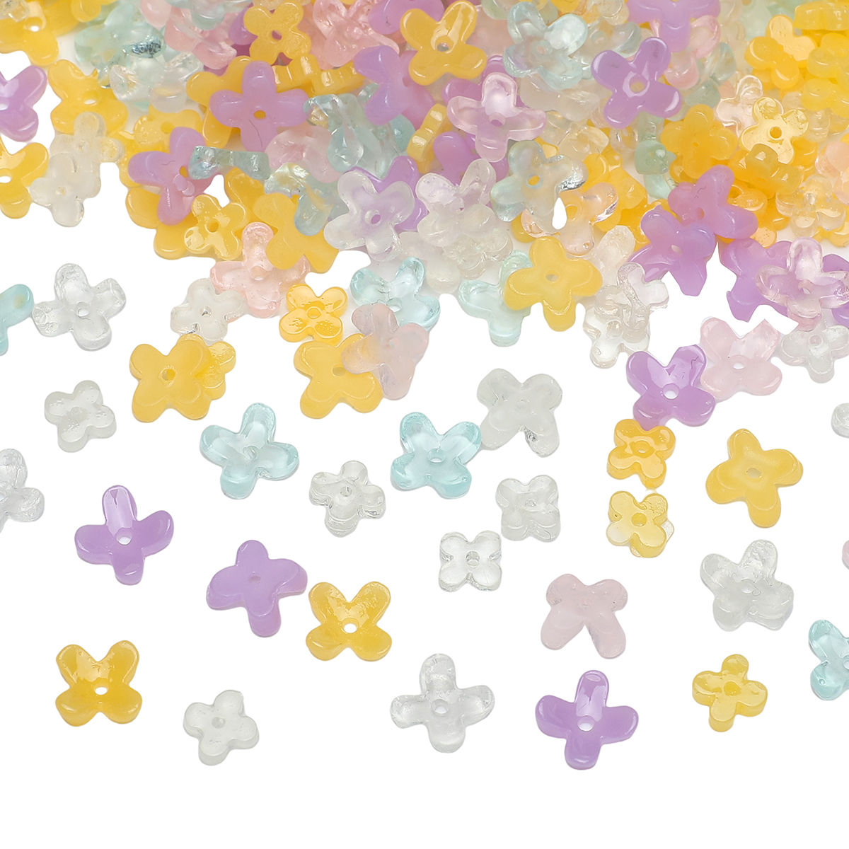 Resin Art Flower - 20pcs 5 7mm Resin 4 Petals