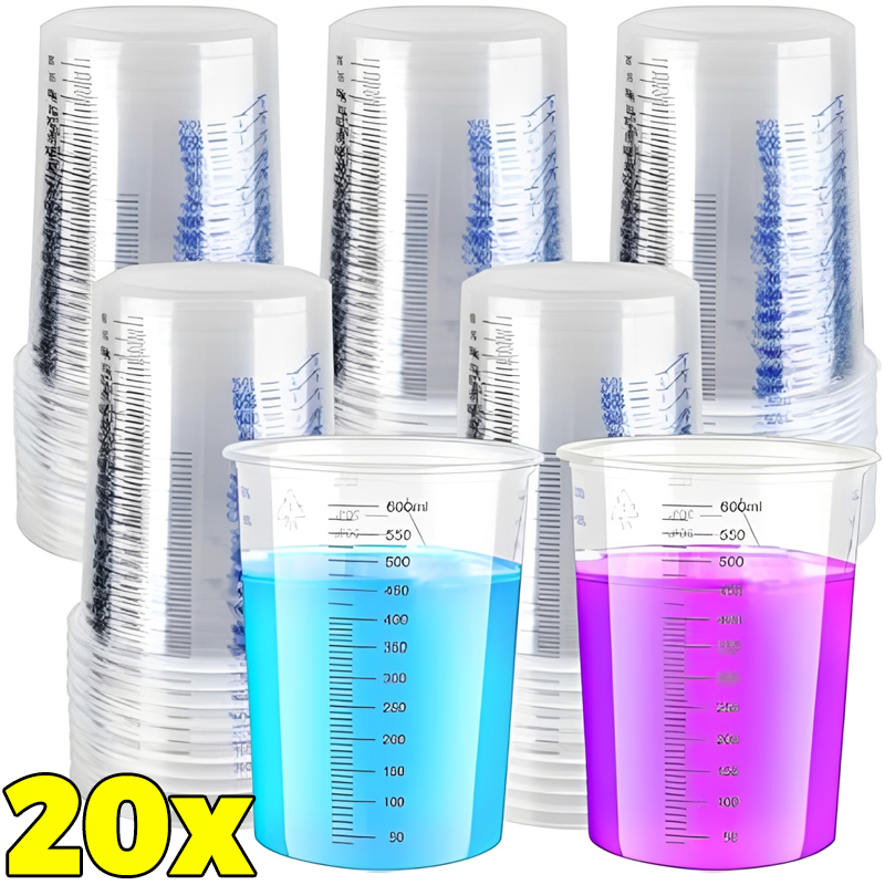 Resin Mixing Cup - Transparent Plastic Measuring Cups Disposable Liquid