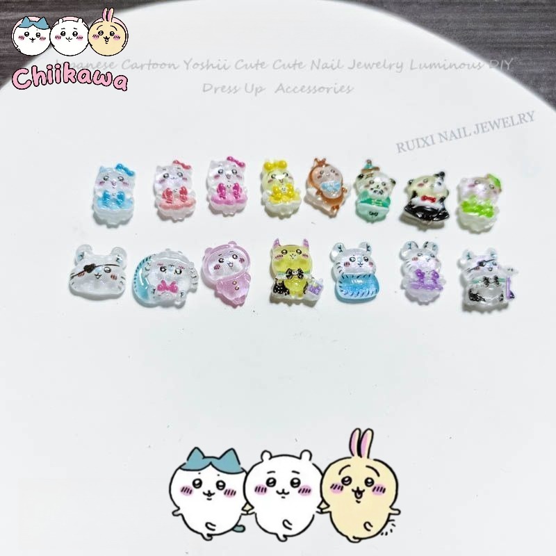 Resin Art Sticker - Chiikawa Cartoon Dudu Face Nail Art