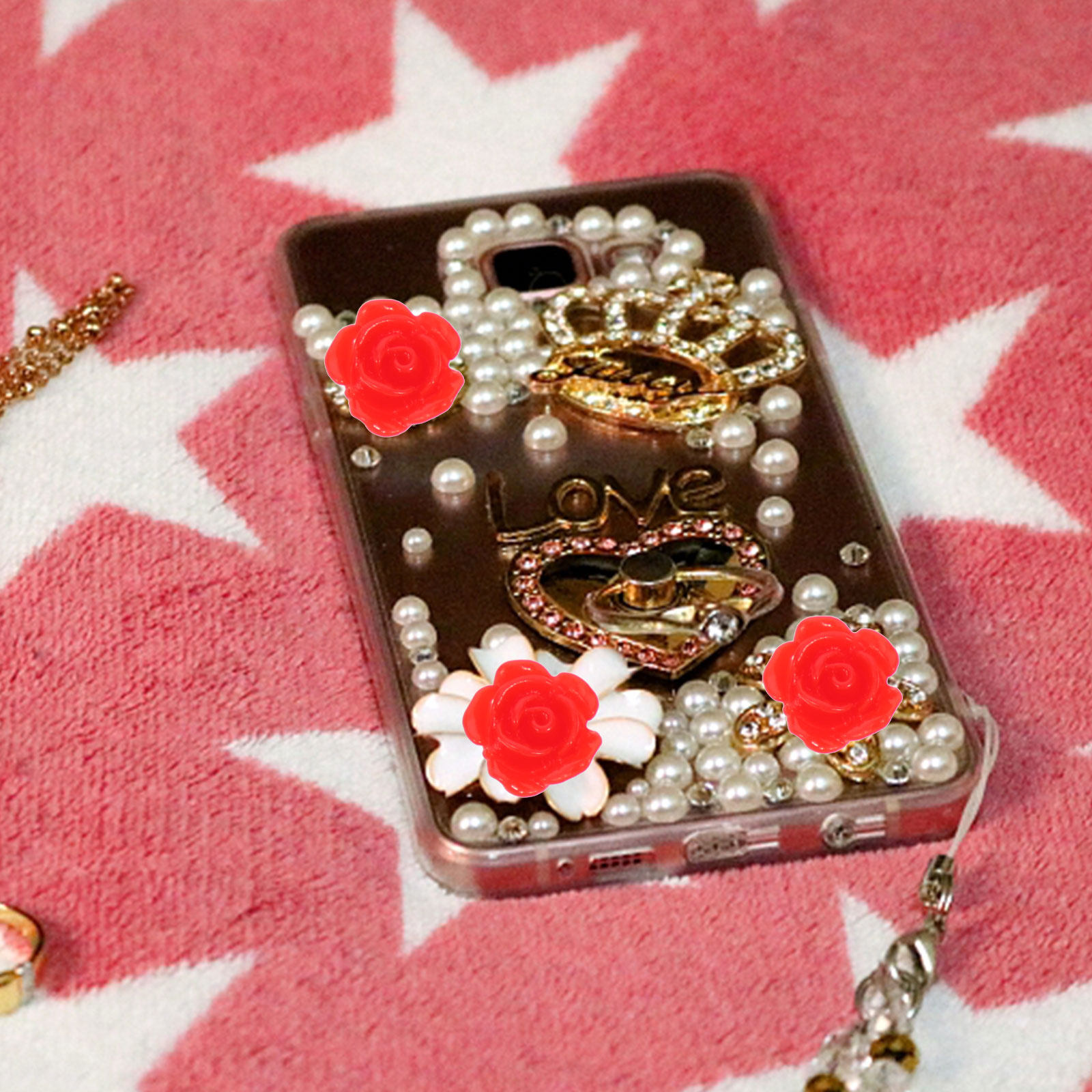 Resin Art And Jewelry - 50Pcs Rose Flower Resin Decors Exquisite
