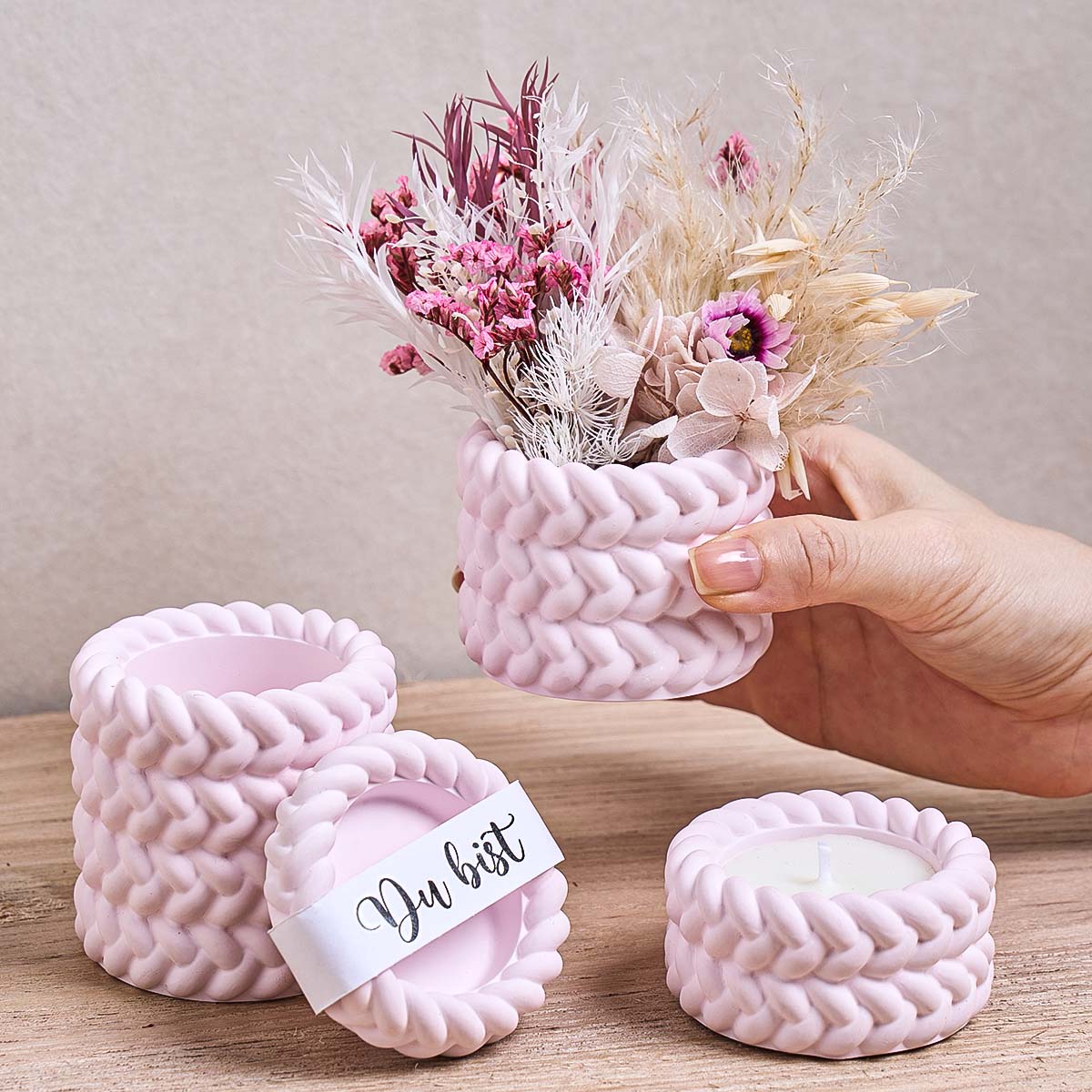 Coaster Mold Square - Woven Candle Jar Silicone Mold DIY
