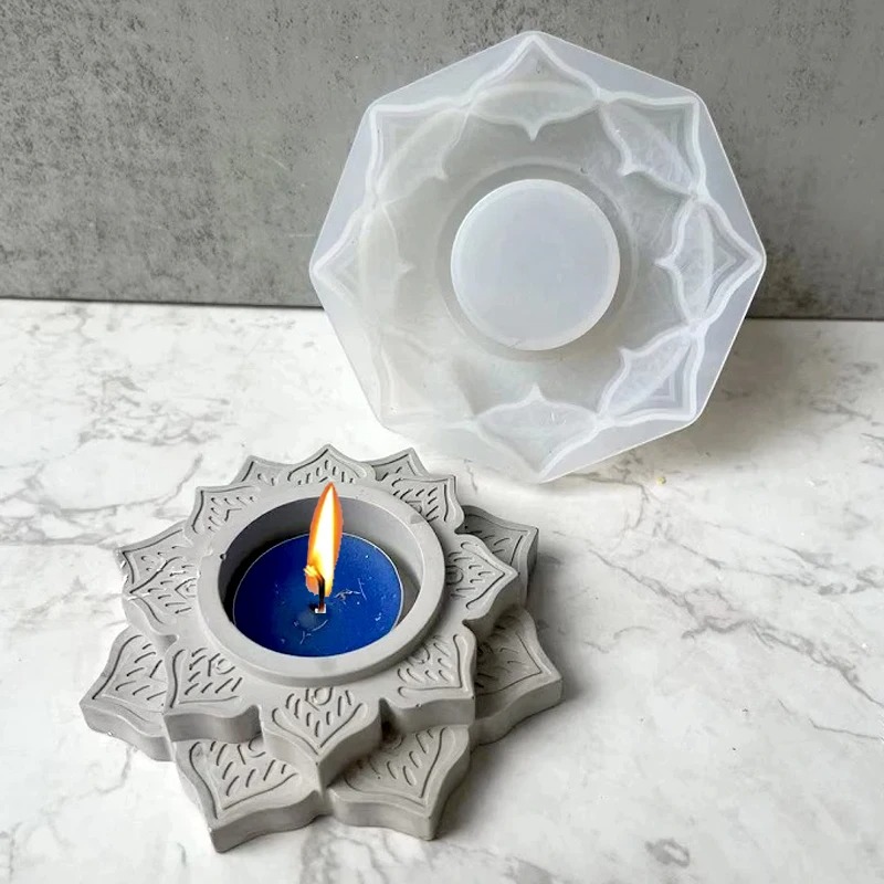 Coaster Mold Square - Concrete Candle Jar Silicone Mould Round