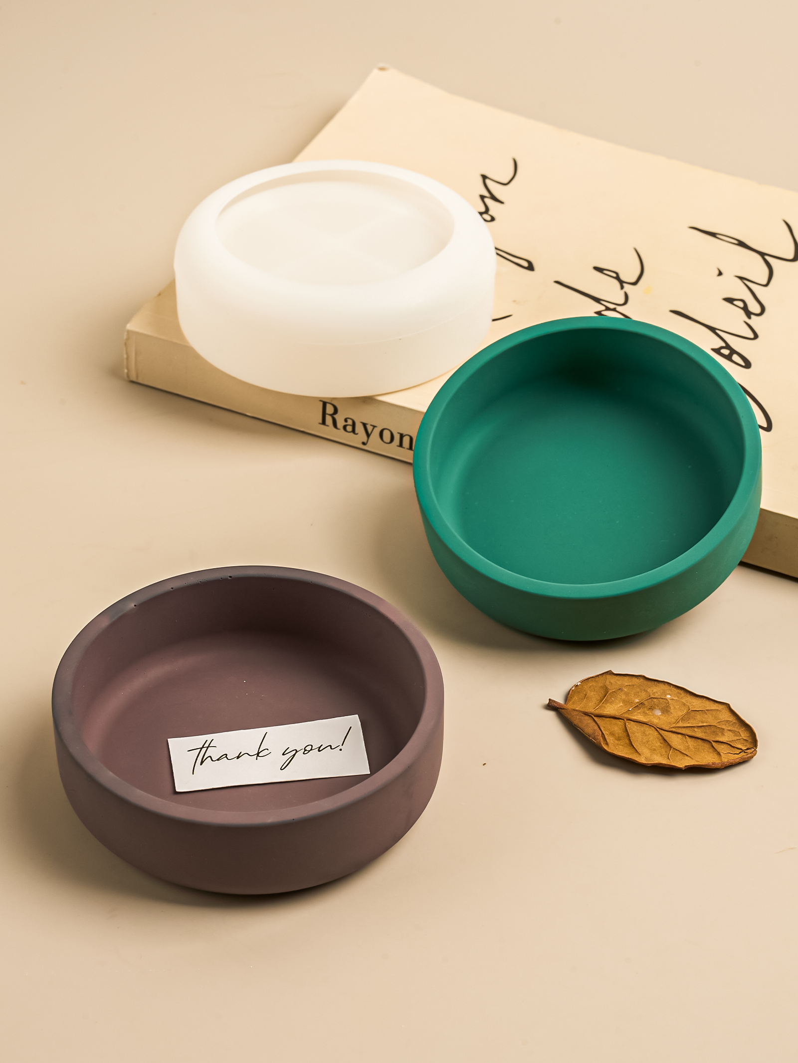 Coaster Mold Square - Nordic Round Storage Bowl Cement Silicone
