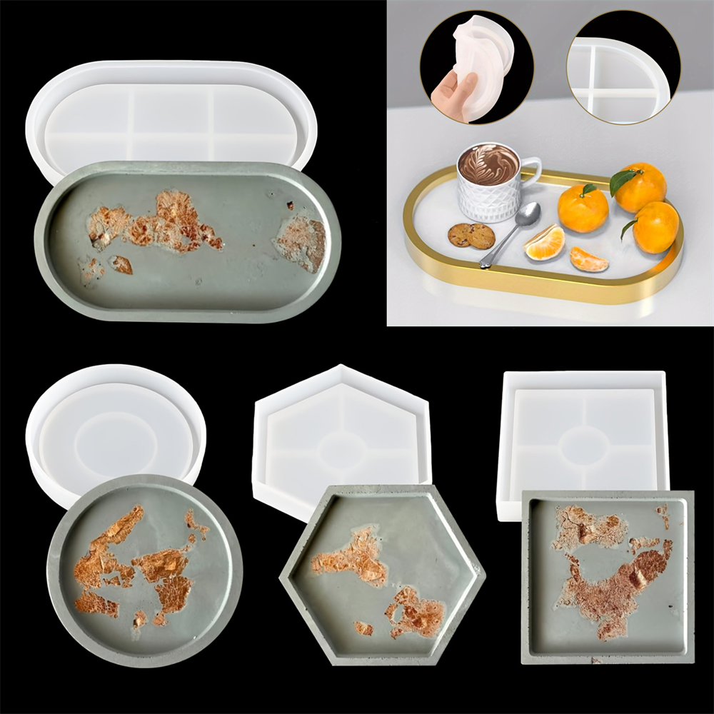 Coaster Mold Square - 4pcs/Set Storage Tray Coaster Silicone Mold,