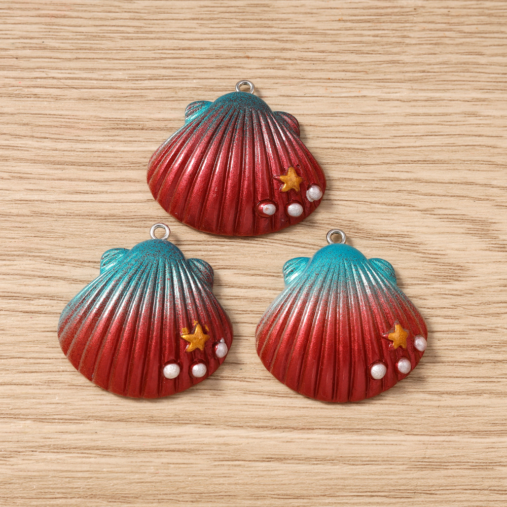 Resin Art Beach Theme - Tusember 5pcs Cute Colorful Big Conch