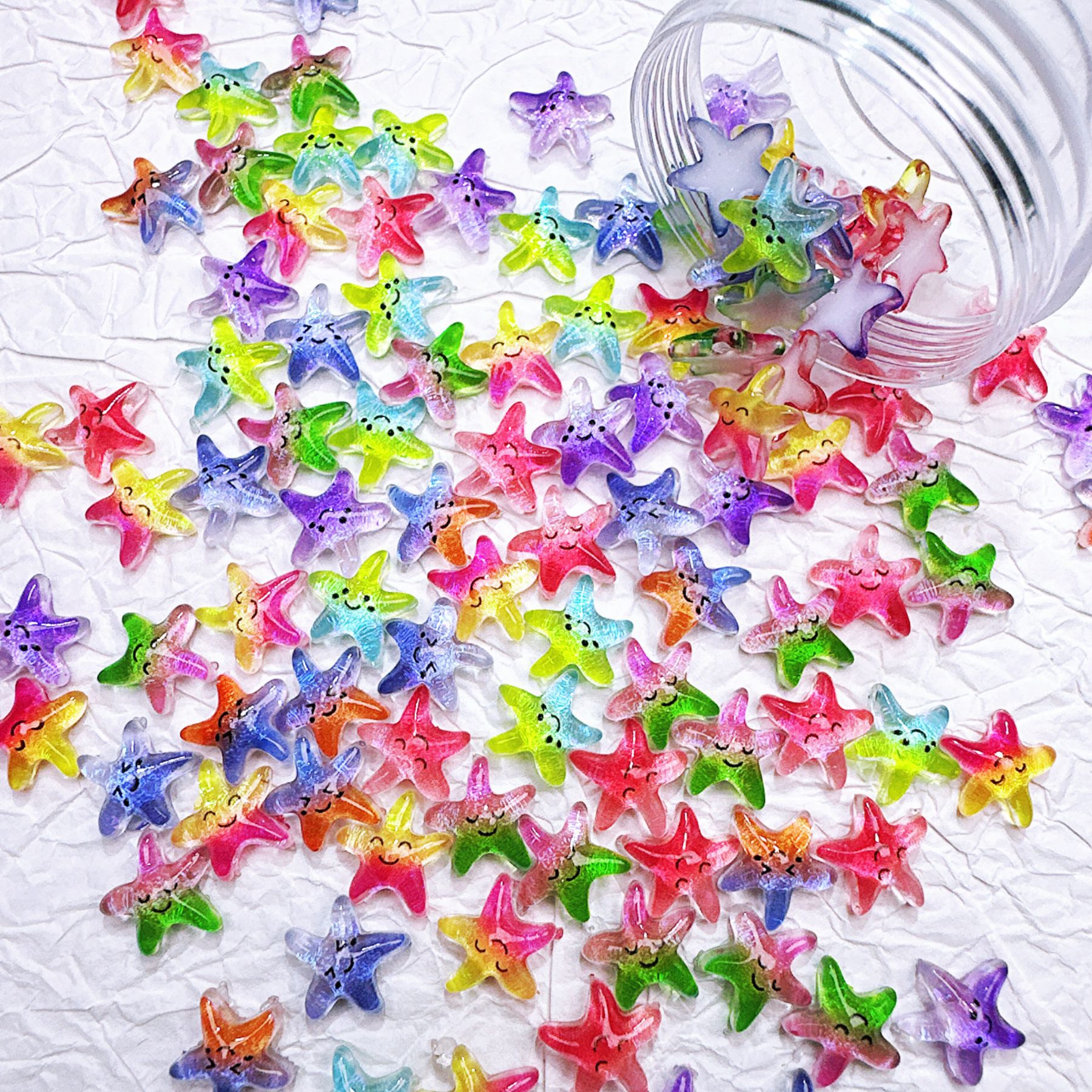 50Pcs Gradient Ocean Smiley St - مراجعة Resin Art Beach Theme وسعره