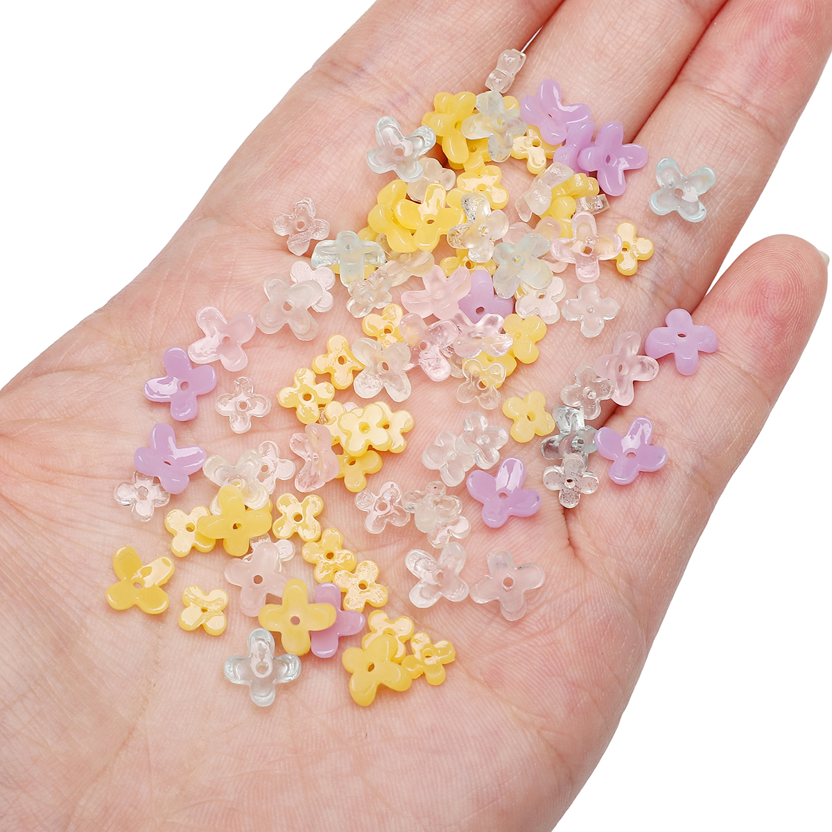 20pcs 5 7mm Resin 4 Petals Flo - مراجعة Resin Art Flower وسعره