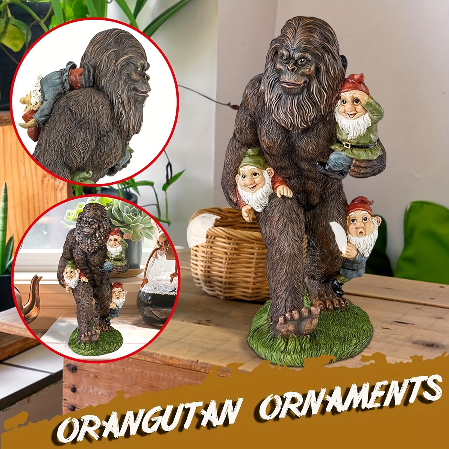 1/2-Pack Garden Gnome Bigfoot  - مراجعة Resin Art Table Top وسعره