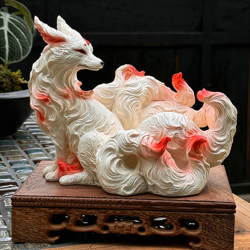 Nine-tailed fox ornaments fox  - مراجعة Resin Art Gift For Anniversary وسعره