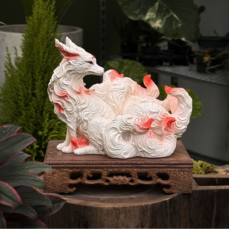Nine-tailed fox ornaments fox  - مراجعة Resin Art Gift For Anniversary وسعره