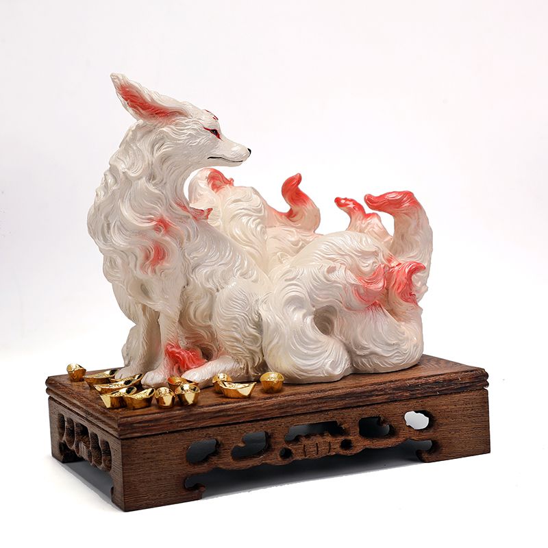 Nine-tailed fox ornaments fox  - مراجعة Resin Art Gift For Anniversary وسعره