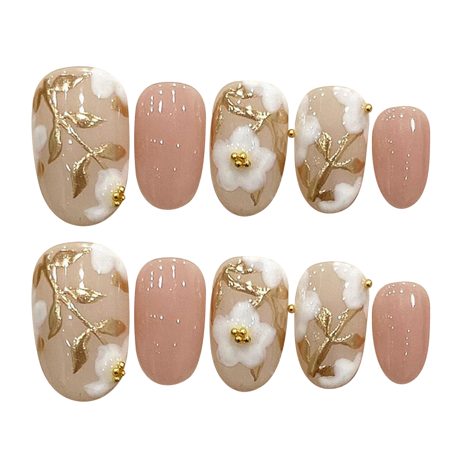 Handmade Press on Nails with W - مراجعة Resin Art Flower وسعره