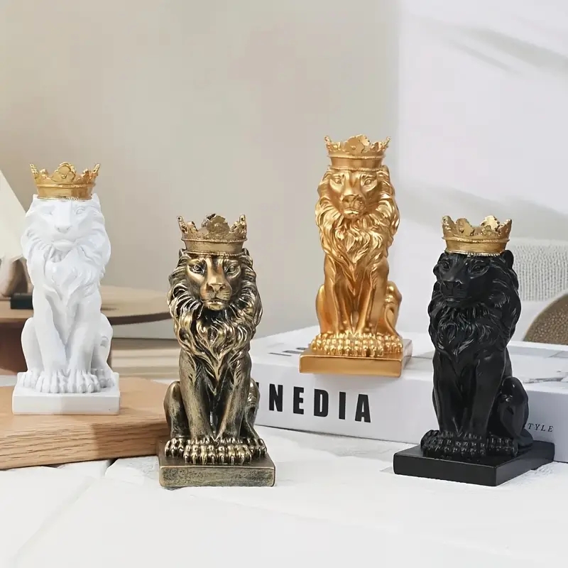 Creative Lion Statue Crown Lio - مراجعة Resin Art India وسعره