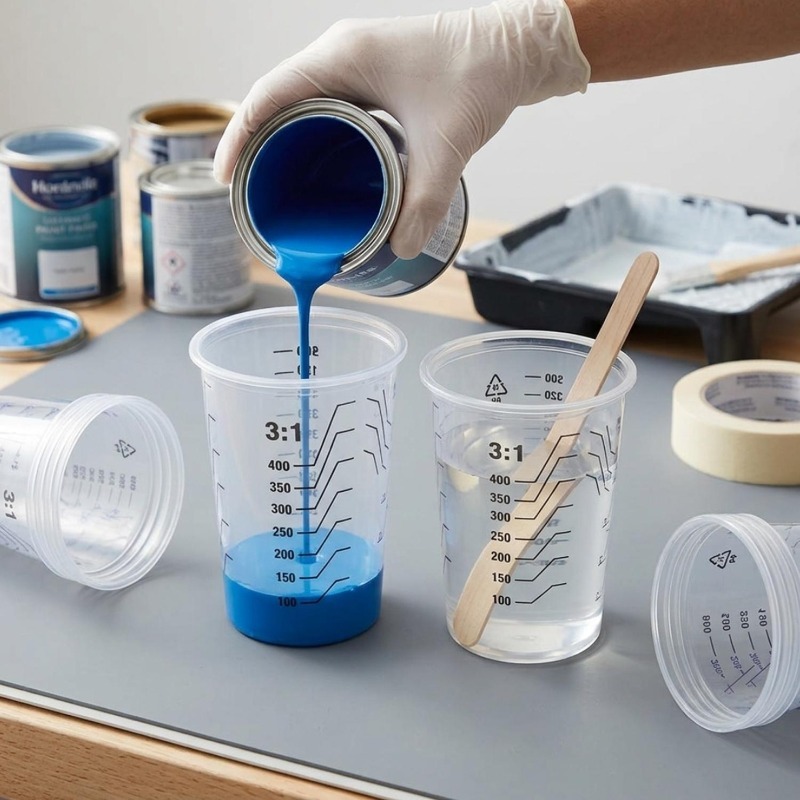 Transparent Plastic Measuring  - مراجعة Resin Mixing Cup وسعره