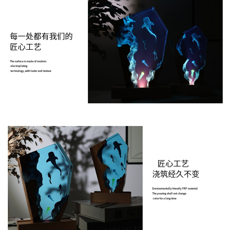Resin Cave Whale Diver Desktop - مراجعة Resin Art Gift For Anniversary وسعره