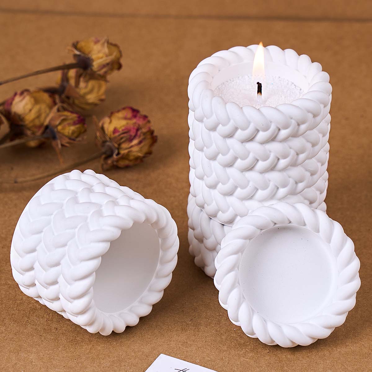 1/2/3/4 Floors Hemp Rope Candl - مراجعة Coaster Mold Square وسعره