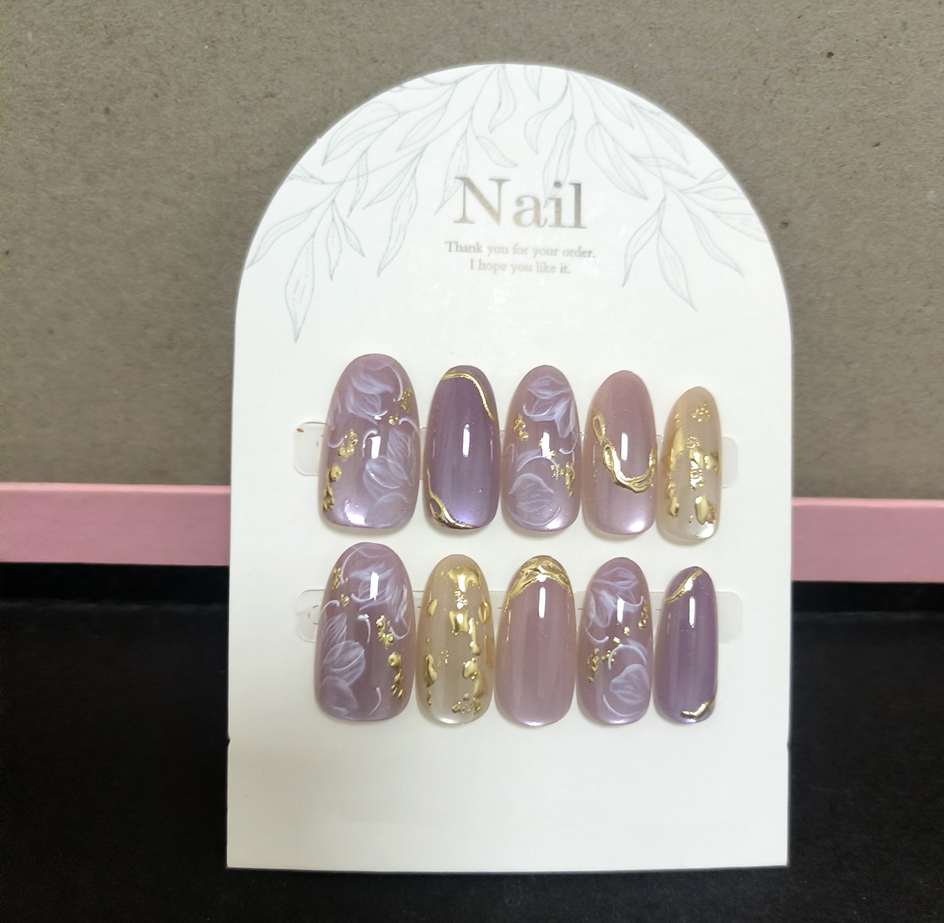 10pcs Handmade Press On Nails  - مراجعة Resin Art Flower وسعره