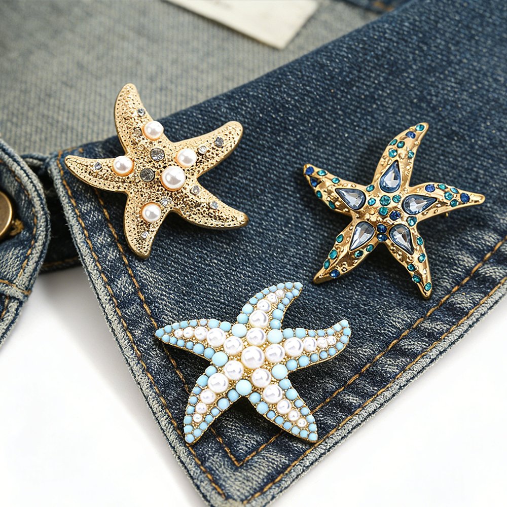 Bohemian Starfish Brooch Pins  - مراجعة Resin Art Beach Theme وسعره