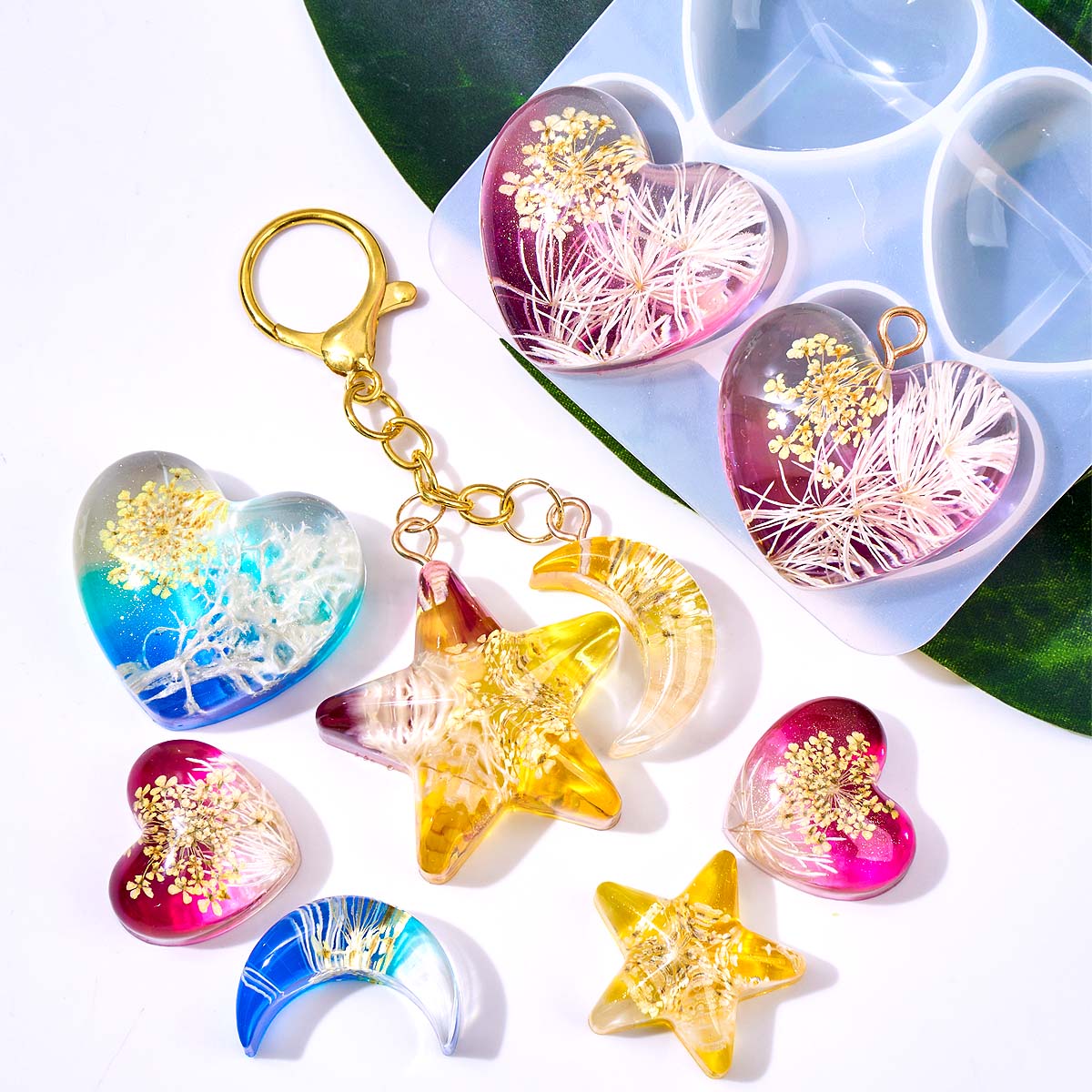 Heart Star Moon Pendant Silico - مراجعة Resin Art Acrylic وسعره