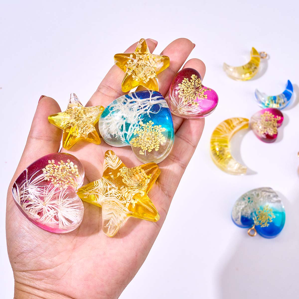 Heart Star Moon Pendant Silico - مراجعة Resin Art Acrylic وسعره