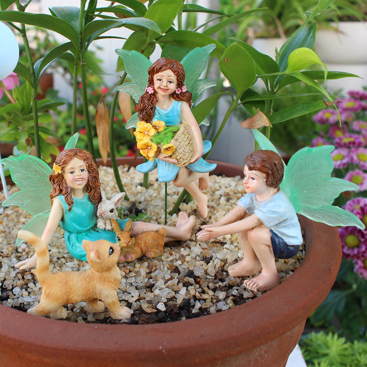 4pc Flower Fairy and Animal Pa - مراجعة Resin Art Flower وسعره