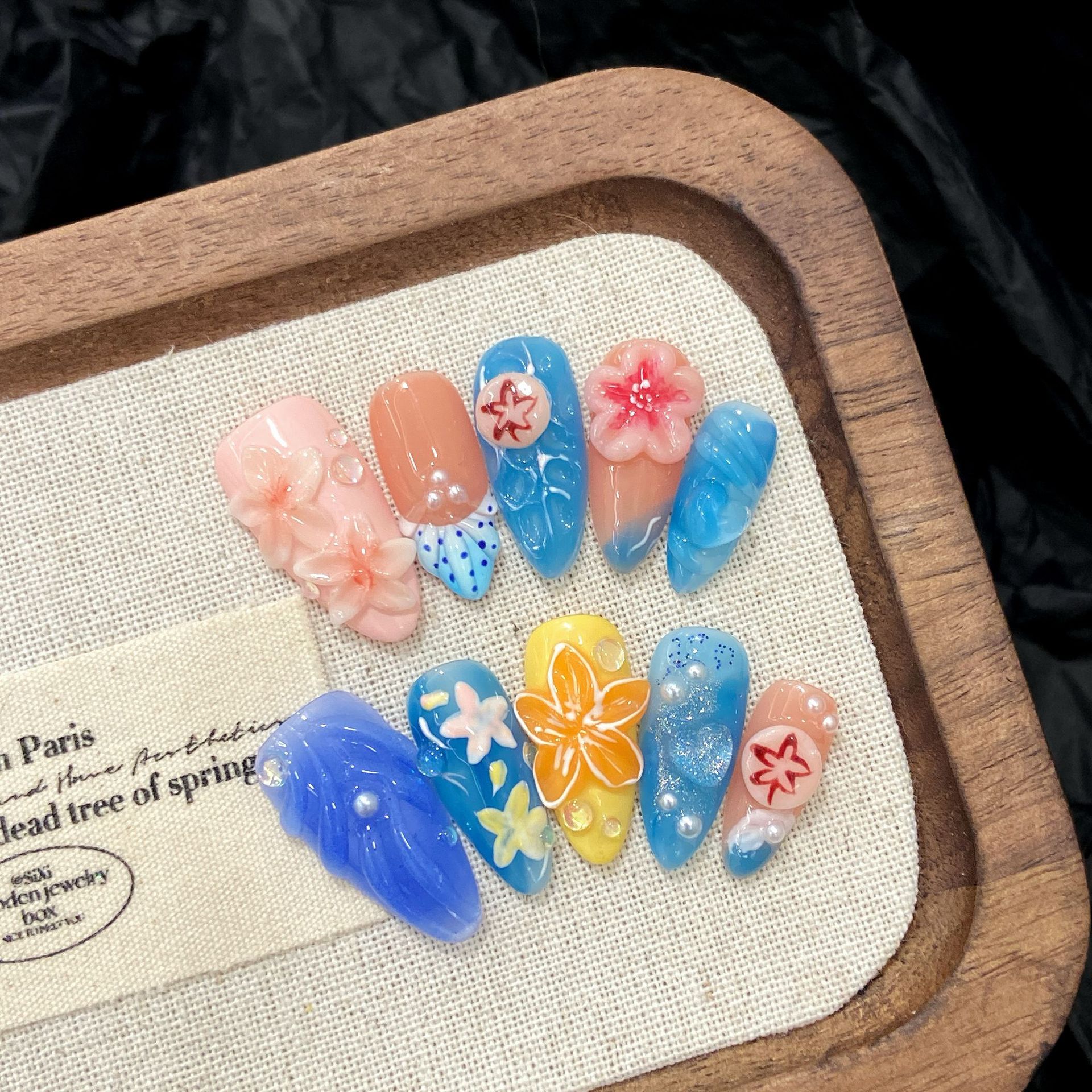 10pcs Pure Hand Pressed Almond - مراجعة Resin Art Flower وسعره