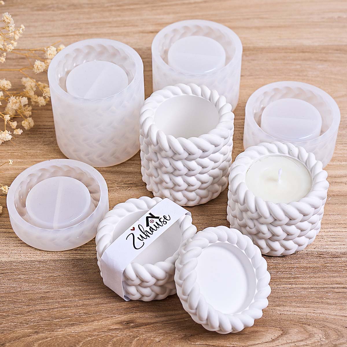 Woven Candle Jar Silicone Mold - مراجعة Coaster Mold Square وسعره