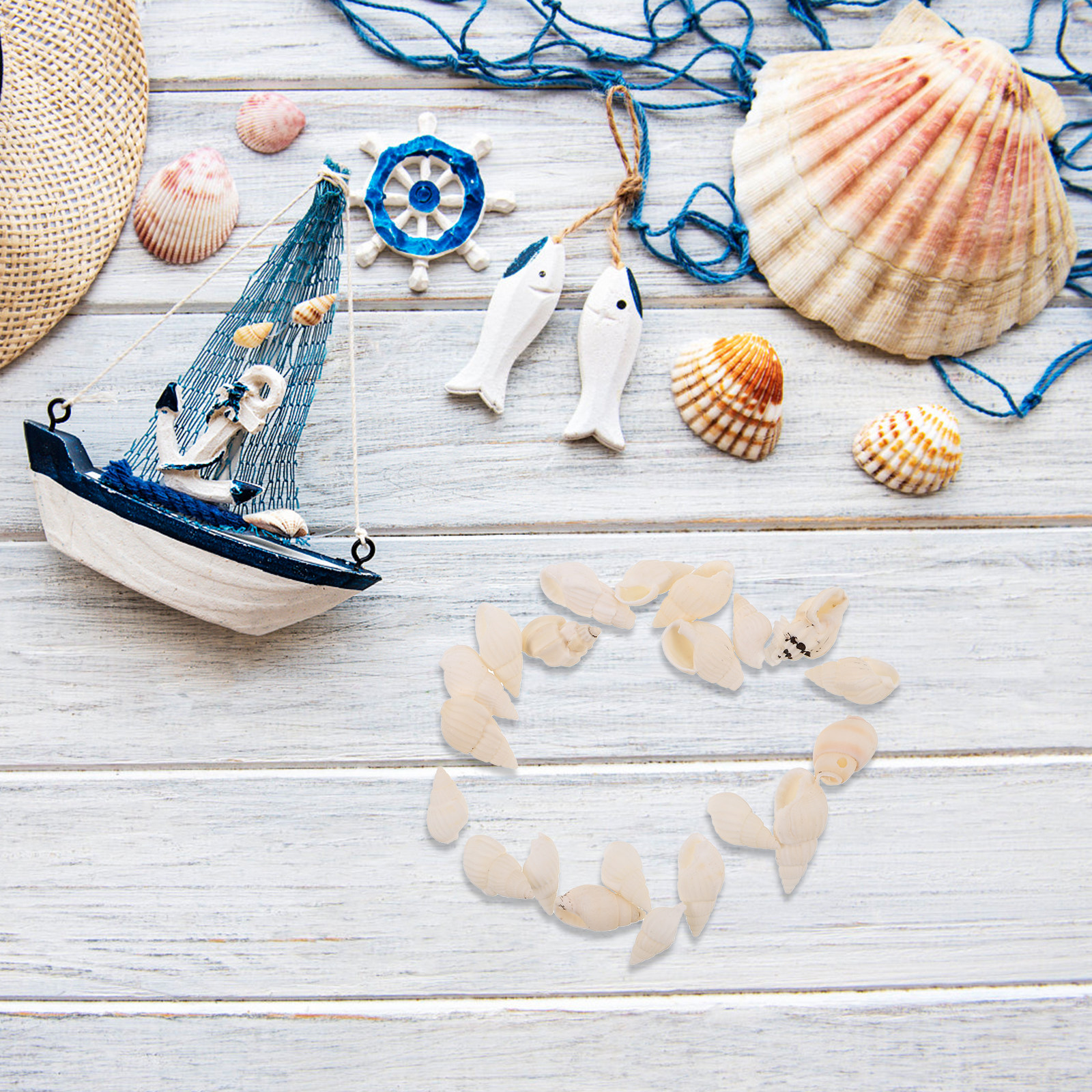 20Pcs White Spiral Seashells f - مراجعة Resin Art Beach Theme وسعره