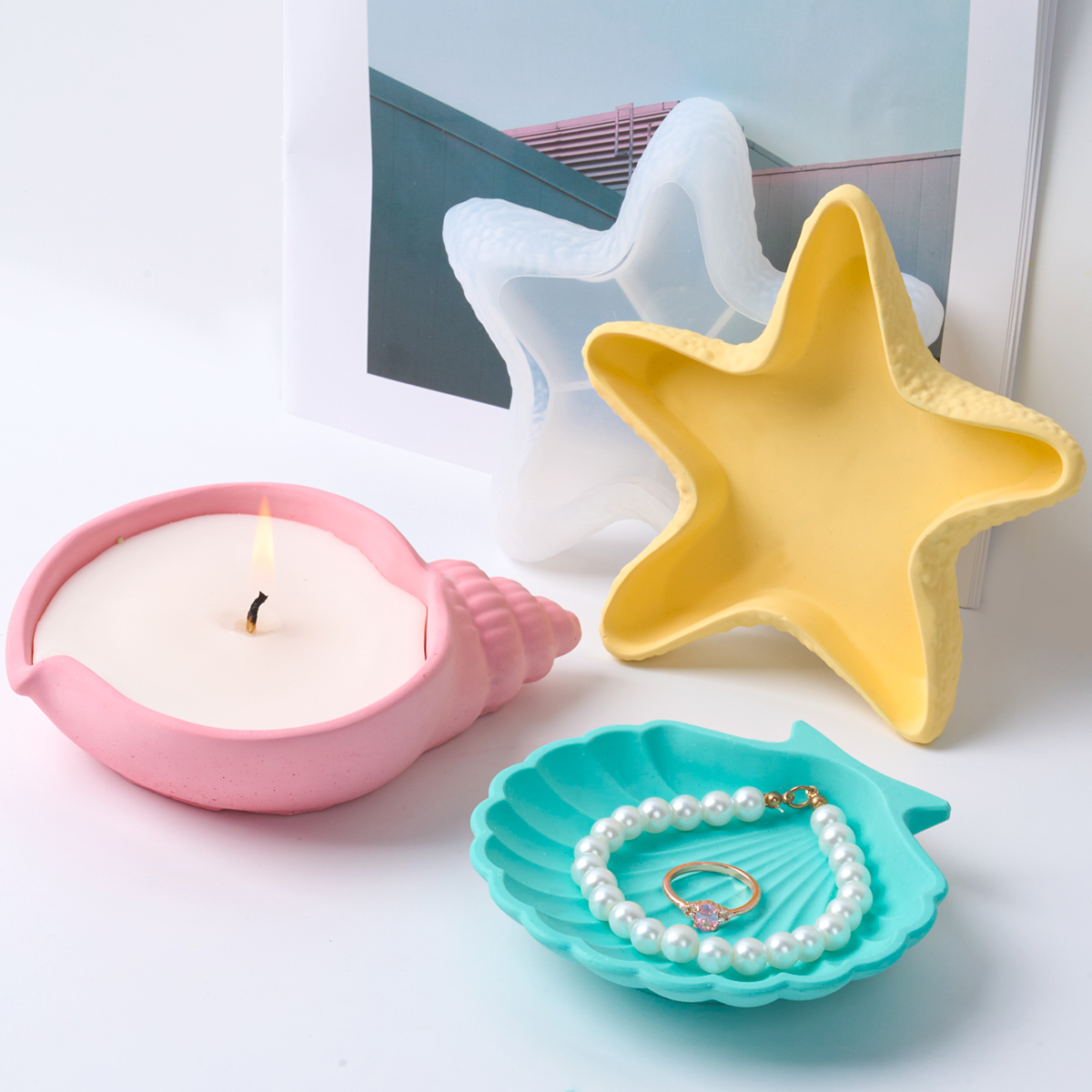 DIY Concrete Starfish Starage  - مراجعة Coaster Mold Square وسعره