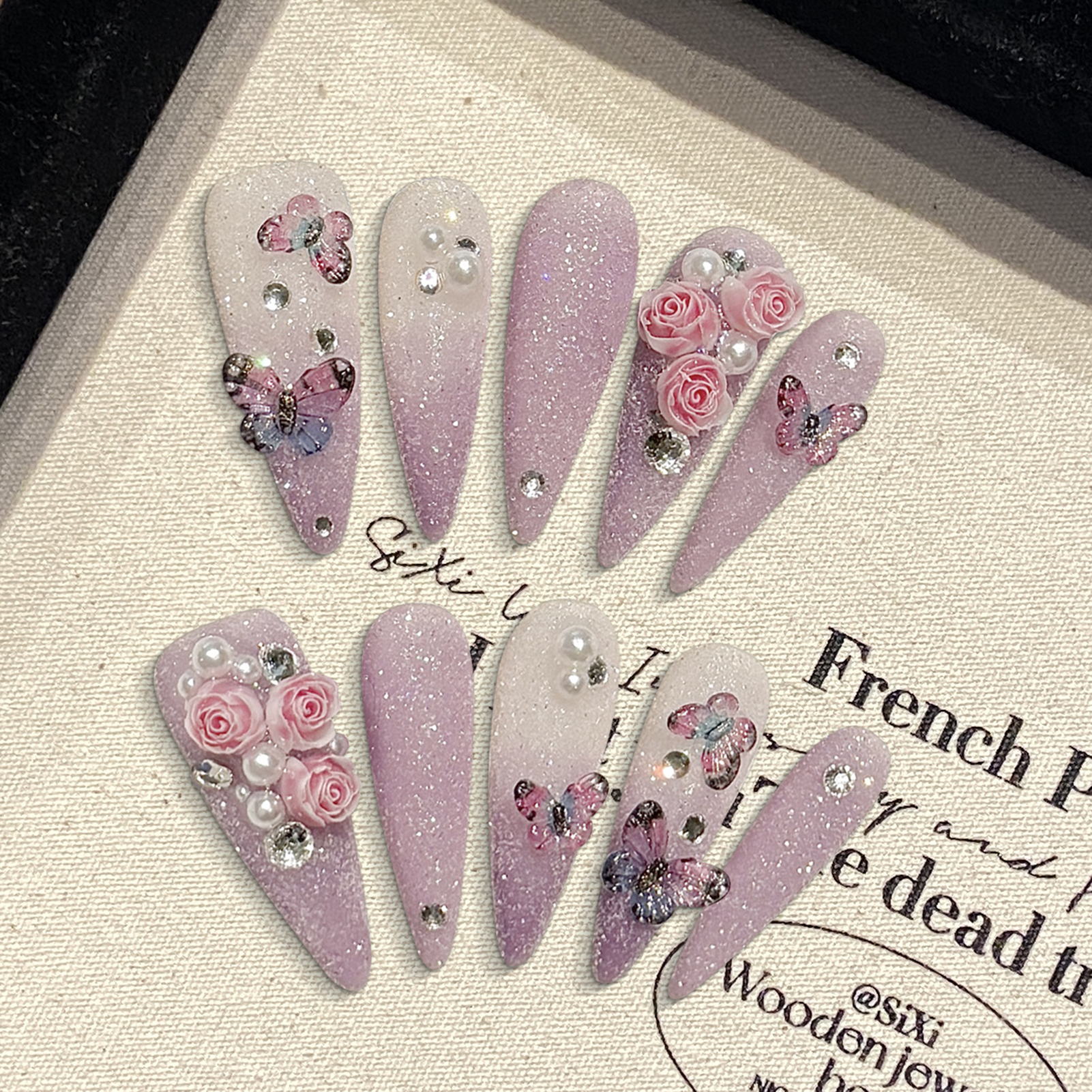 10pcs Long Stiletto Handmade F - مراجعة Resin Art Flower وسعره