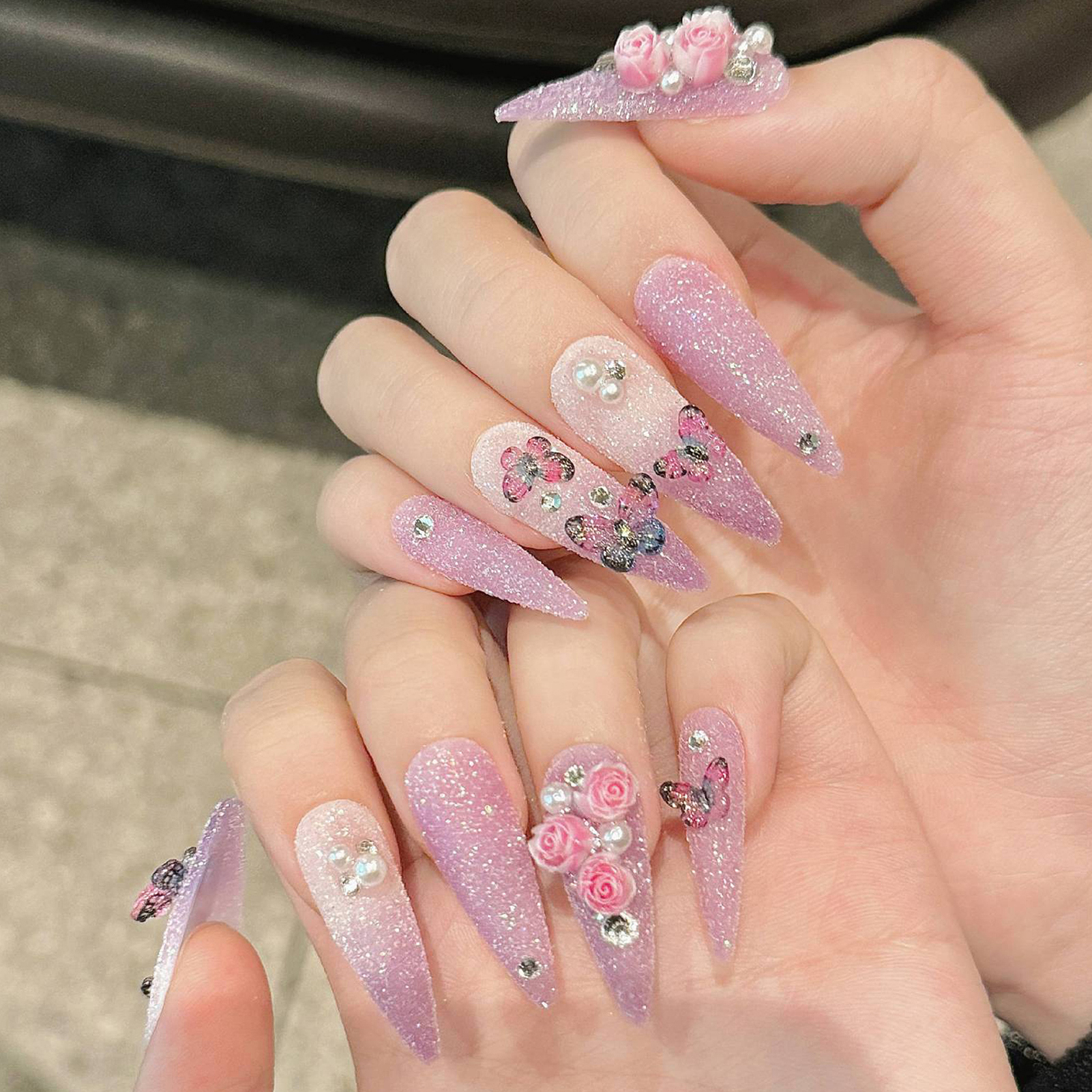 10pcs Long Stiletto Handmade F - مراجعة Resin Art Flower وسعره