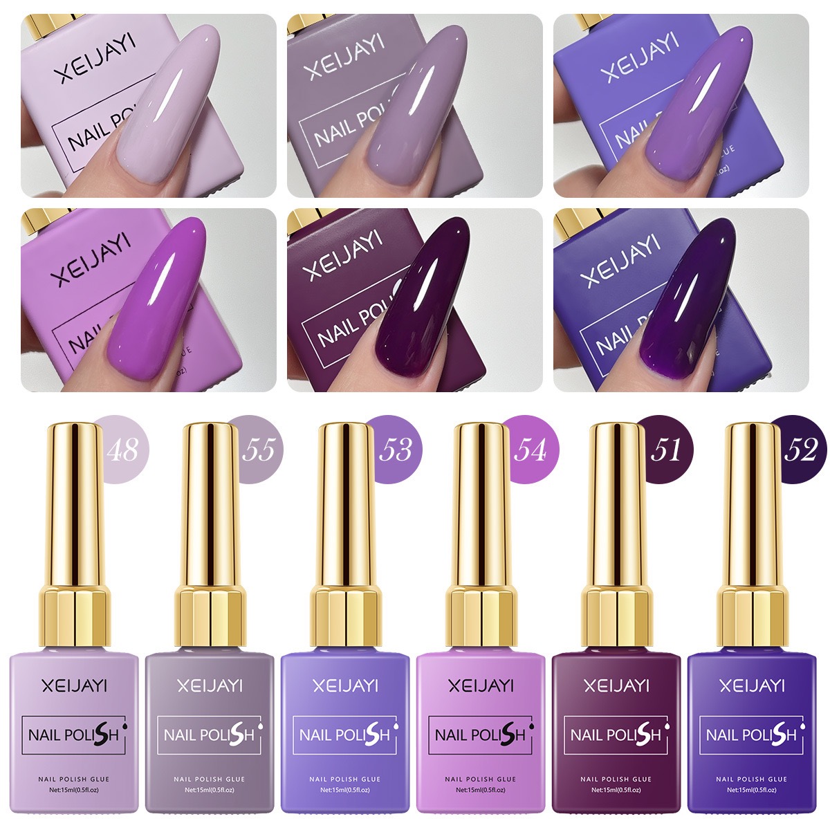 6PCS/SET 15ml Gel Nail Polish  - مراجعة Resin Art Purple وسعره