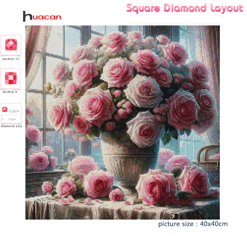 1PC frameless  5D Diy Diamond  - مراجعة Resin Art Flower وسعره