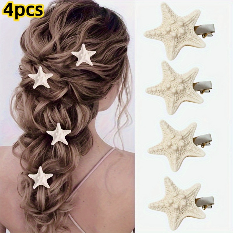 Set of 4 Elegant Starfish Hair - مراجعة Resin Art Beach Theme وسعره