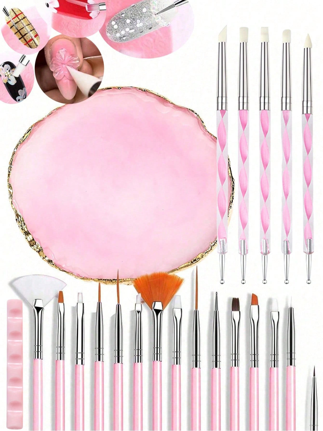 15/22pcs White Nail Art Tool S - مراجعة Resin Art Acrylic وسعره