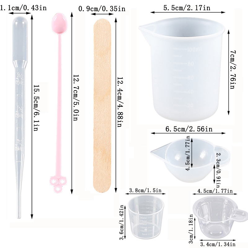 Epoxy Resin Tools Kit Silicone - مراجعة Resin Mixing Cup وسعره