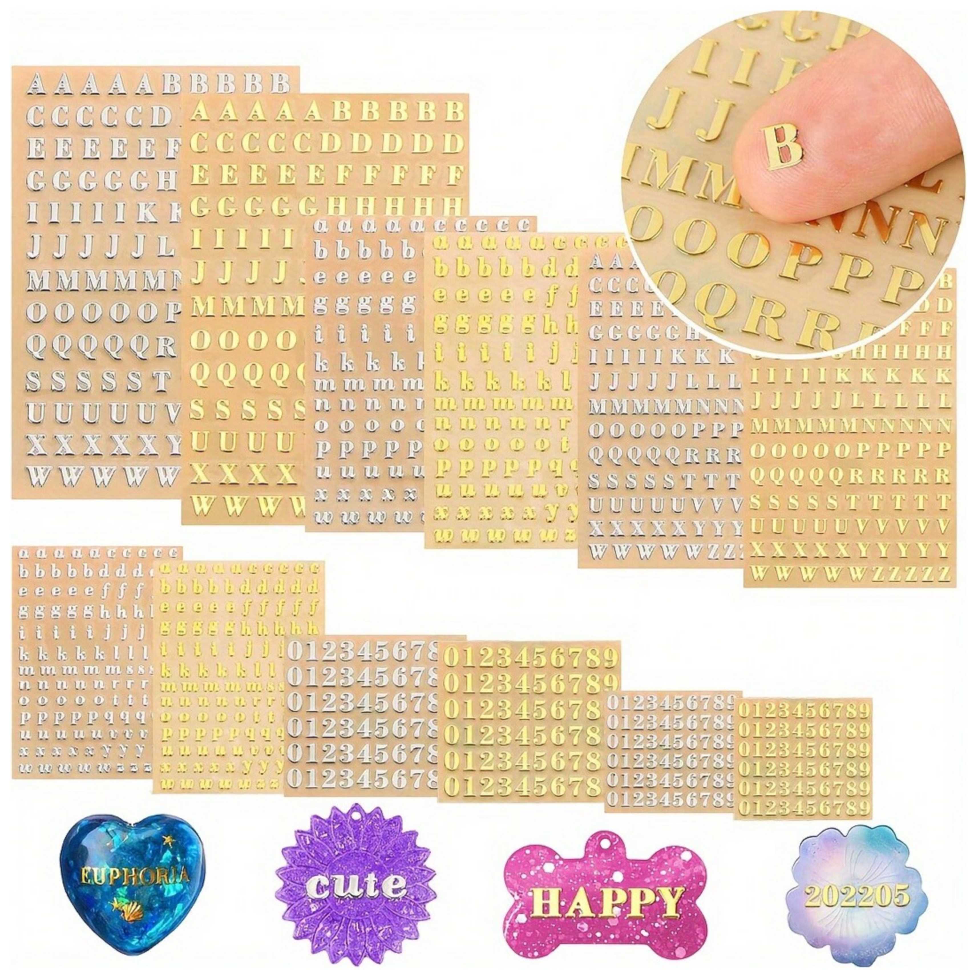 12 Letter Resin Stickers, Mini - مراجعة Resin Art Sticker وسعره