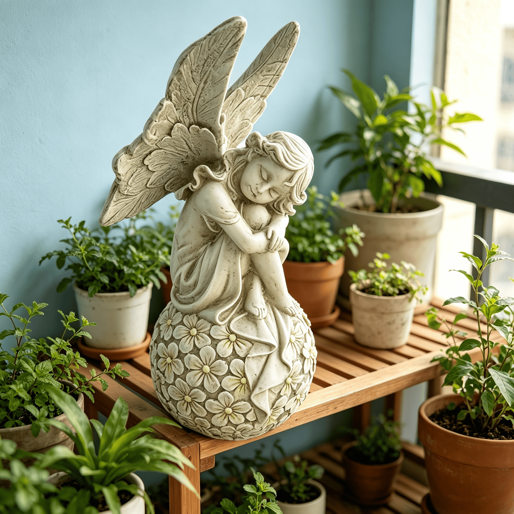 13.2-inch Garden Fairy Statue, - مراجعة Resin Art Flowers وسعره