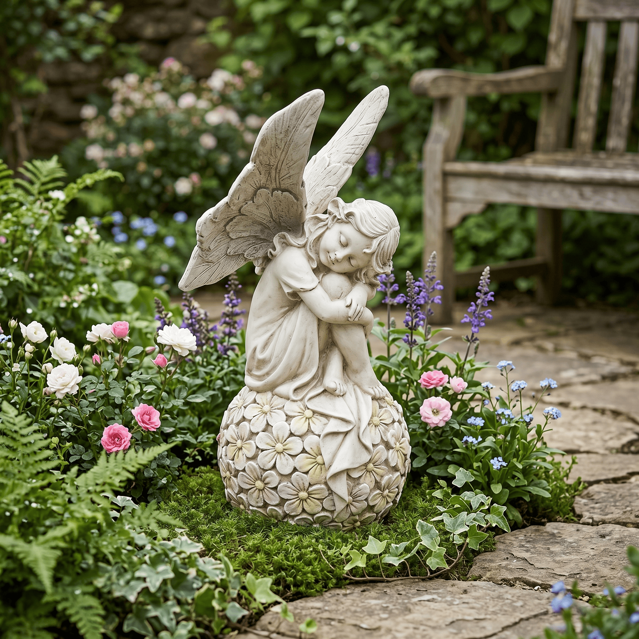 13.2-inch Garden Fairy Statue, - مراجعة Resin Art Flowers وسعره