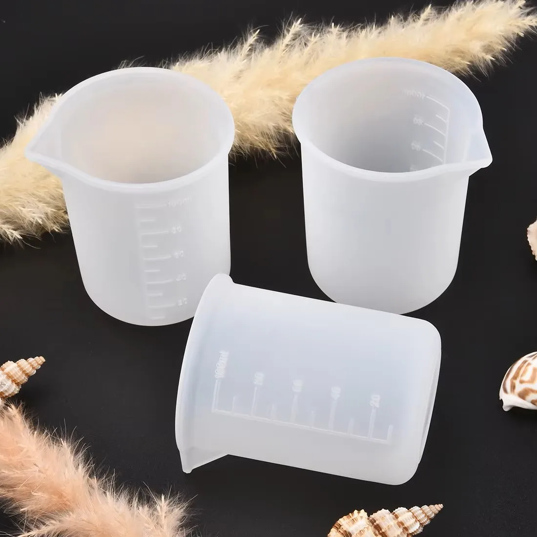 5pcs 100ml Silicone Measuring  - مراجعة Resin Mixing Cup وسعره
