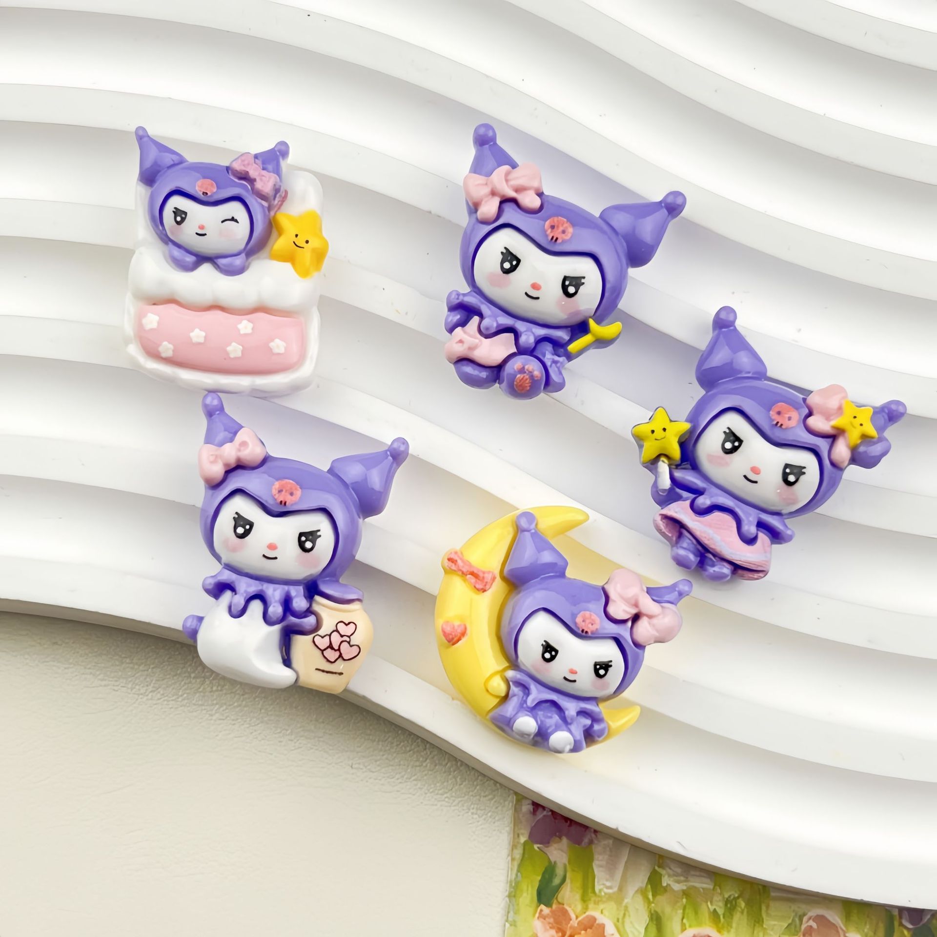 10Pcs New Mini Kawaii Cartoon  - مراجعة Resin Art Purple وسعره