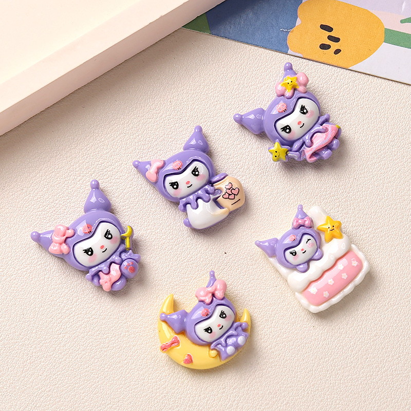 10Pcs New Mini Kawaii Cartoon  - مراجعة Resin Art Purple وسعره