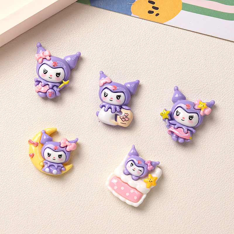 10Pcs New Mini Kawaii Cartoon  - مراجعة Resin Art Purple وسعره