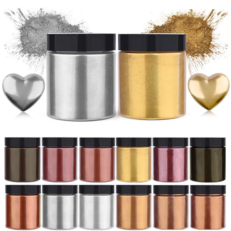 50g Shimmer Metallic Gold Silv - مراجعة Resin Art Acrylic وسعره