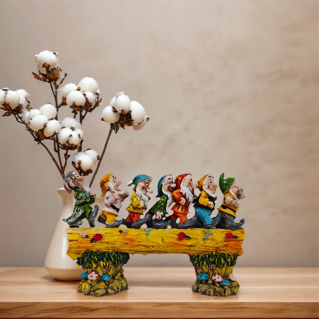 Cute Seven Dwarfs Stump Statue - مراجعة Resin Art Aesthetic وسعره