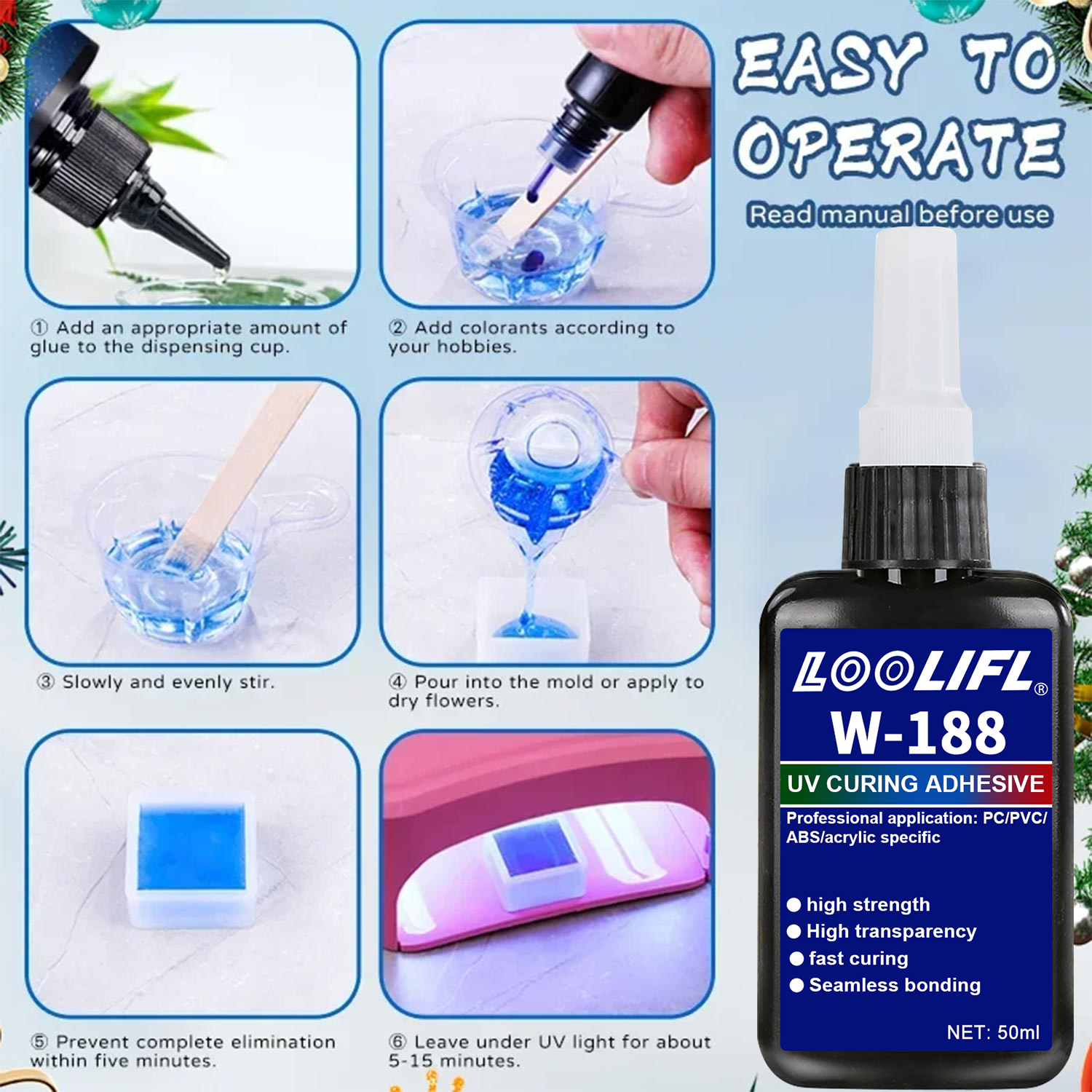 LOOLIFL 188 Strong 50ml UV res - مراجعة Resin Art Uv Light وسعره