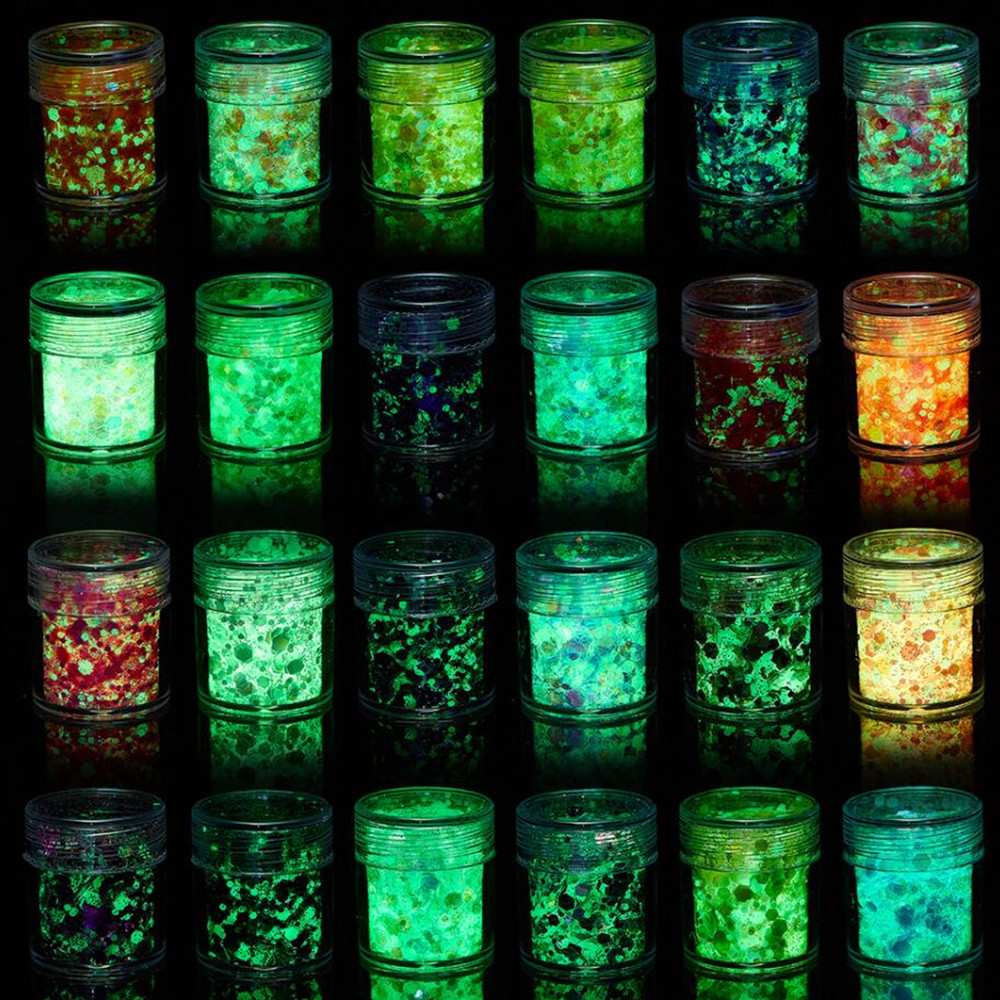 24 Colors Luminous Sequins Glo - مراجعة Resin Art Uv Light وسعره