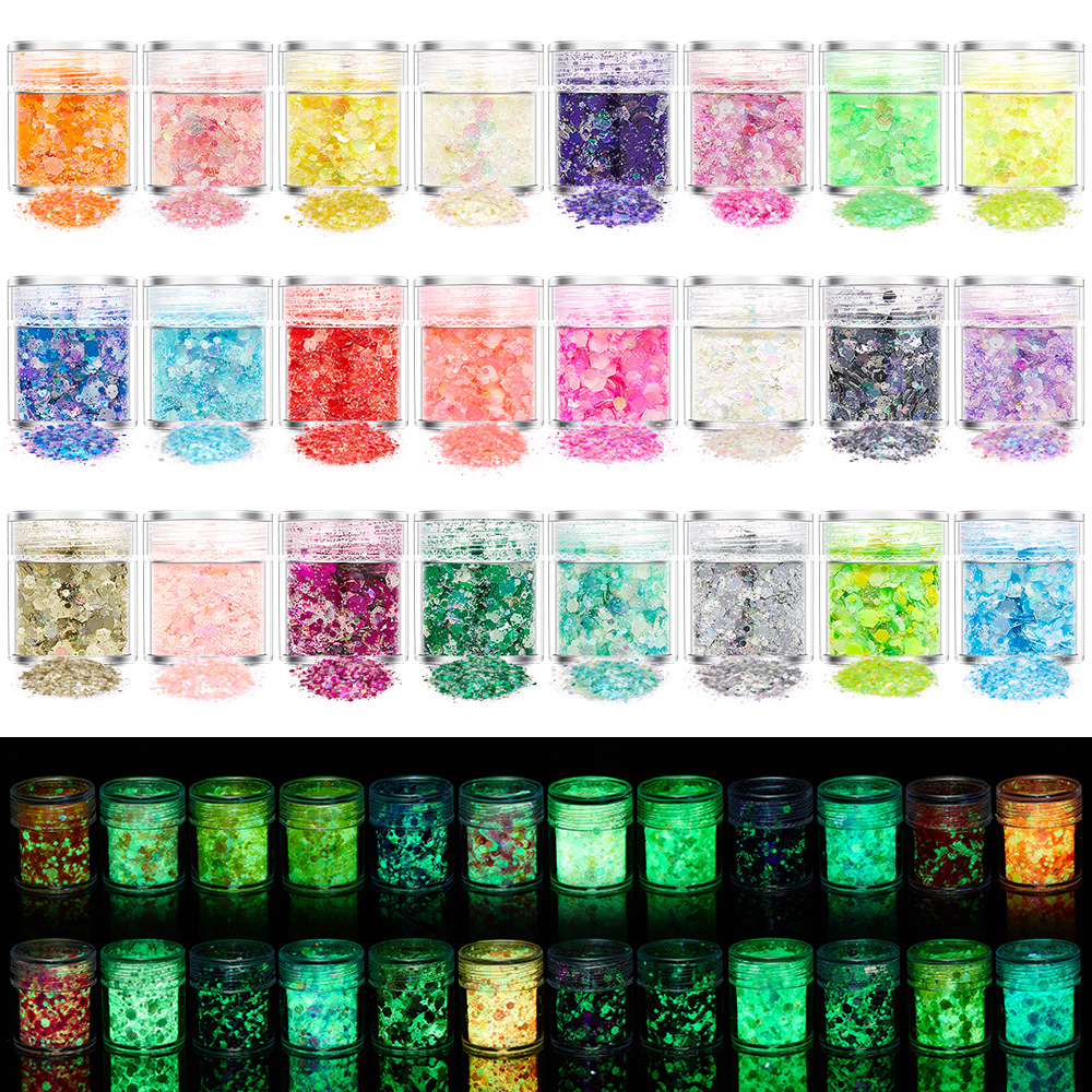 24 Colors Luminous Sequins Glo - مراجعة Resin Art Uv Light وسعره