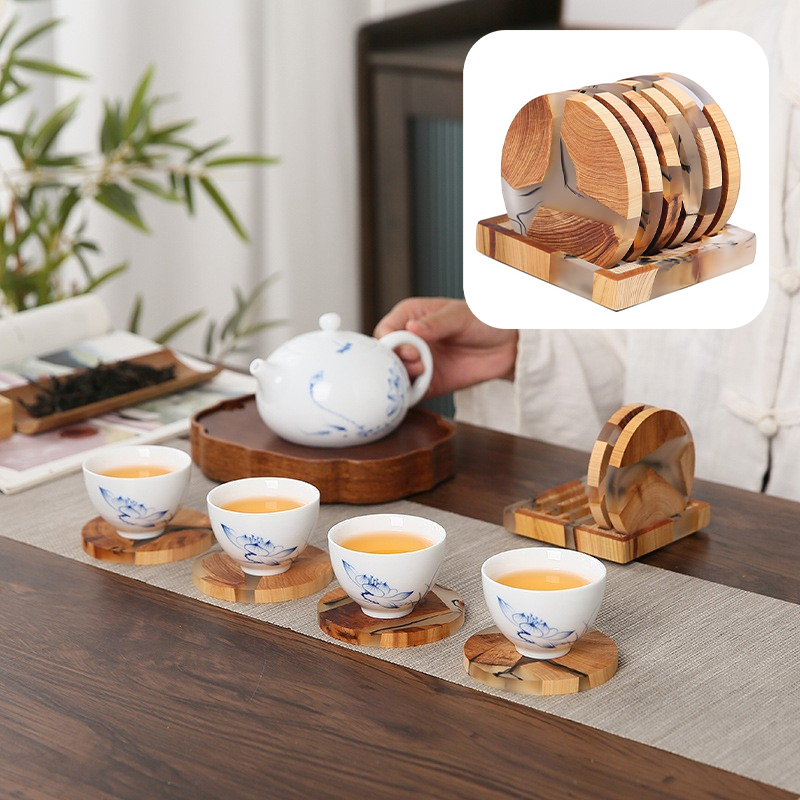 6Pcs Ink Style Tea Cup Coaster - مراجعة Resin Mixing Cup وسعره