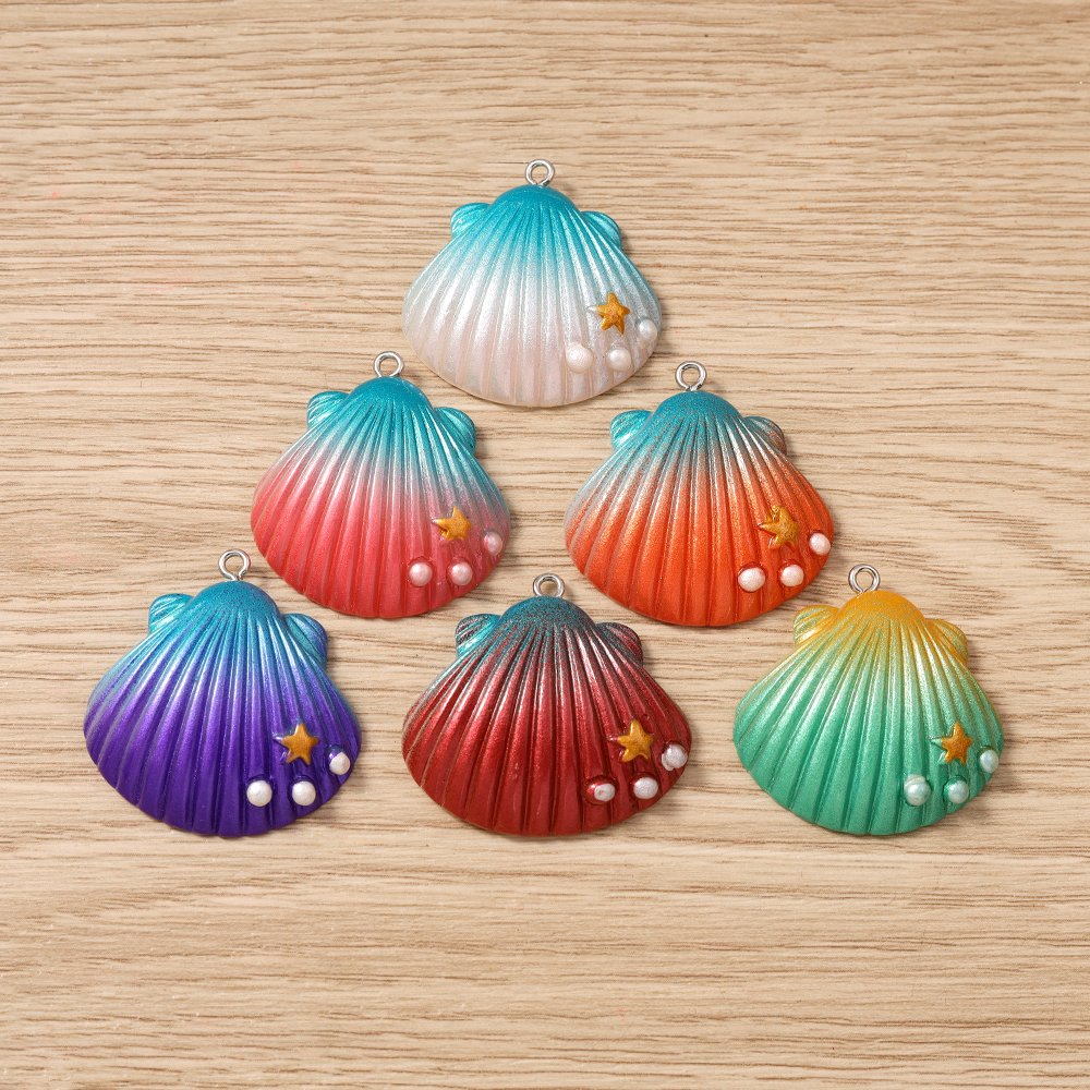 Tusember 5pcs Cute Colorful Bi - مراجعة Resin Art Beach Theme وسعره